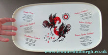 Load image into Gallery viewer, Vintage 1950s Melamine Bar Tray with Six Cocktail Recipes. Stylized Images of Two Cockerels 

