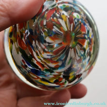 Load image into Gallery viewer, Vintage 1950s Murano AVeM Bizantino paperweight with vibrant tutti frutt canes
