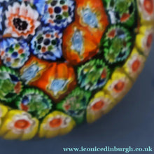 Load image into Gallery viewer, Vintage 1950s Murano AVeM Bizantino paperweight with vibrant tutti frutt canes
