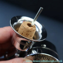 Load image into Gallery viewer, Vintage 1950s MUSICAL Chrome Drinks Pourer by DECANTATA. Winds Up and Plays Auld Lang Syne

