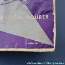 Load image into Gallery viewer, Vintage 1950s MUSICAL Chrome Drinks Pourer by DECANTATA. Winds Up and Plays Auld Lang Syne

