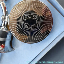 Load image into Gallery viewer, Vintage 1950s MUSICAL Chrome Drinks Pourer by DECANTATA. Winds Up and Plays Auld Lang Syne

