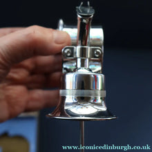 Load image into Gallery viewer, Vintage 1950s MUSICAL Chrome Drinks Pourer by DECANTATA. Winds Up and Plays Auld Lang Syne

