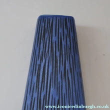 Load image into Gallery viewer, Vintage 1950s NORWEGIAN AWF (Arnold Wiigs Fabrikker) Angular Blue Pottery Vase with Abstract Decoration - European
