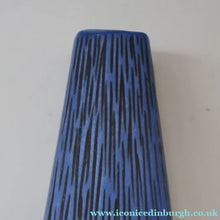 Load image into Gallery viewer, Vintage 1950s NORWEGIAN AWF (Arnold Wiigs Fabrikker) Angular Blue Pottery Vase with Abstract Decoration - European
