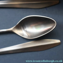 Load image into Gallery viewer, Vintage 1950s NORWEGIAN Norstaal INKA Brushed Stainless Steel Cutlery. 6 Grapefruit Spoons
