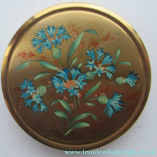 Load image into Gallery viewer, 1950s Powder Compact with Blue Flowers
