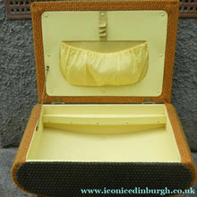 Load image into Gallery viewer, 1950s SHERBOURNE Lidded Sewing Box taking the form of a Stool. With Dansette Style Legs
