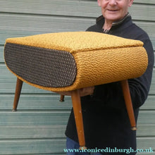 Load image into Gallery viewer, 1950s SHERBOURNE Lidded Sewing Box taking the form of a Stool. With Dansette Style Legs
