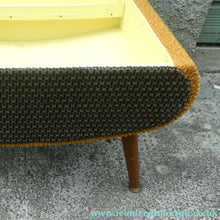 Load image into Gallery viewer, 1950s SHERBOURNE Lidded Sewing Box taking the form of a Stool. With Dansette Style Legs
