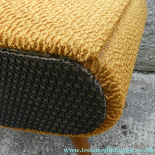 Load image into Gallery viewer, 1950s SHERBOURNE Lidded Sewing Box taking the form of a Stool. With Dansette Style Legs
