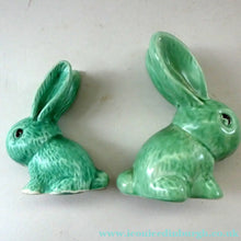Load image into Gallery viewer, Vintage 1950s SYLVAC Pair of Green Snub-Nose Bunny Rabbits
