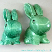 Load image into Gallery viewer, Vintage 1950s SYLVAC Pair of Green Snub-Nose Bunny Rabbits

