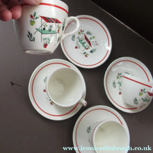 Load image into Gallery viewer, Vintage 1950s Tableware: Rare Crown Ducal Arizona Pattern. FOUR TEA CUPS AND SAUCERS
