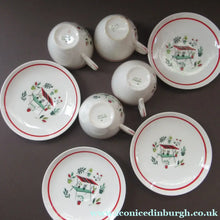Load image into Gallery viewer, Vintage 1950s Tableware: Rare Crown Ducal Arizona Pattern. FOUR TEA CUPS AND SAUCERS
