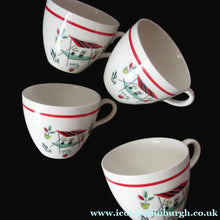 Load image into Gallery viewer, Vintage 1950s Tableware: Rare Crown Ducal Arizona Pattern. FOUR TEA CUPS AND SAUCERS
