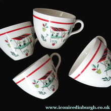 Load image into Gallery viewer, Vintage 1950s Tableware: Rare Crown Ducal Arizona Pattern. FOUR TEA CUPS AND SAUCERS
