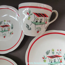 Load image into Gallery viewer, 1950s Crown Ducal Arizona Pattern. Job Lot Four Trios: Teacup, Saucer and Side Plate
