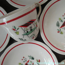 Load image into Gallery viewer, 1950s Crown Ducal Arizona Pattern. Job Lot Four Trios: Teacup, Saucer and Side Plate
