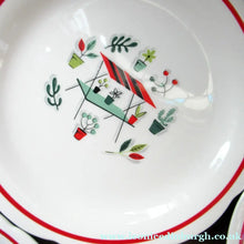 Load image into Gallery viewer, 1950s Atomic Garden Design. Crown Ducal Arizona Pattern  Six 9 inche Dessert Plates
