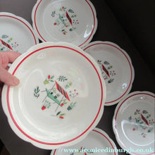 Load image into Gallery viewer, 1950s Atomic Garden Design. Crown Ducal Arizona Pattern  Six 9 inche Dessert Plates
