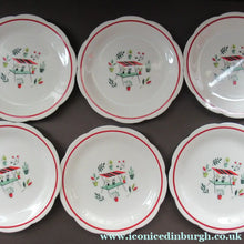 Load image into Gallery viewer, 1950s Atomic Garden Design. Crown Ducal Arizona Pattern  Six 9 inche Dessert Plates
