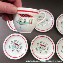 Load image into Gallery viewer, 1950s Tableware: Rare Crown Ducal Arizona Pattern. SIX ESPRESSO CUPS AND SAUCERS
