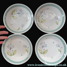 Load image into Gallery viewer, Set of Four Small Crown Ducal Bowls Water Lily Pattern 
