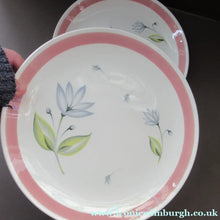 Load image into Gallery viewer, Two Crown Ducal Dessert Plates Pink Water Lily Pattern
