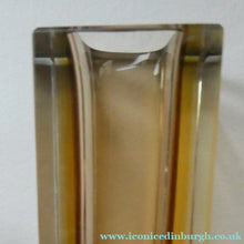 Load image into Gallery viewer, Vintage 1950s Tall Italian SOMMERSO Block Vase. Tall Square Shape with Yellow, Brown &amp; Clear Glass. 7 inches
