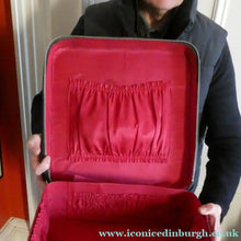 Load image into Gallery viewer, Vintage 1950s Thick Black Leather NORRIS LUGGAGE Small Travelling Case. With Original Old Cruise Labels
