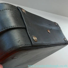 Load image into Gallery viewer, Vintage 1950s Thick Black Leather NORRIS LUGGAGE Small Travelling Case. With Original Old Cruise Labels
