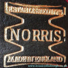 Load image into Gallery viewer, Vintage 1950s Thick Black Leather NORRIS LUGGAGE Small Travelling Case. With Original Old Cruise Labels

