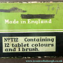Load image into Gallery viewer, Vintage 1950s WINDSOR &amp; NEWTON Metal Watercolour Box with 12 Full Paint Pans. Original Retail Box
