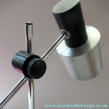 Load image into Gallery viewer, Vintage 1960s Italian Desk Lamp Table Lamp Prova Black  Silver
