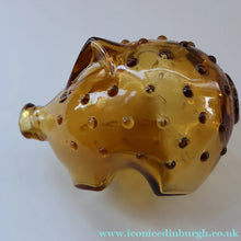Load image into Gallery viewer, Vintage 1960s Amber Danish Glass HOLMEGAARD Piggy Bank Designed by Jacob Bang
