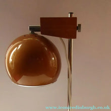 Load image into Gallery viewer, 190s Belgian Desk Lamp Copper Ball Shade Rise and Fall Arm Eye Ball Shape
