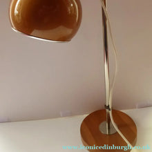 Load image into Gallery viewer, 1960s Belgian Desk Lamp Copper Ball Shade Rise and Fall Arm Eye Ball Shape

