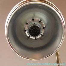 Load image into Gallery viewer, 1980s Belgian Desk Lamp Copper Ball Shade Rise and Fall Arm Eye Ball Shape
