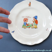 Load image into Gallery viewer, Vintage 1960s Child's Nursery Side Plate. Child Pretending to be a Policeman. 6 3/4 inches
