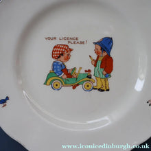 Load image into Gallery viewer, Vintage 1960s Child's Nursery Side Plate. Child Pretending to be a Policeman. 6 3/4 inches
