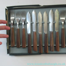 Load image into Gallery viewer, 1960s Cutlery Set by MILLS MOORE, England. Set of Six Fish Knives and Forks
