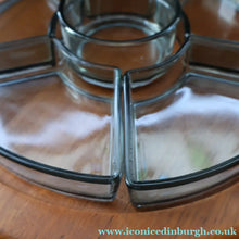 Load image into Gallery viewer, Vintage 1960s Danish DIGSMED Rotating Lazy Susan with Original Glass Dished.
