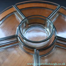 Load image into Gallery viewer, Vintage 1960s Danish DIGSMED Rotating Lazy Susan with Original Glass Dished.
