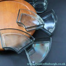 Load image into Gallery viewer, Vintage 1960s Danish DIGSMED Rotating Lazy Susan with Original Glass Dished.
