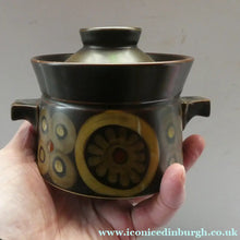 Load image into Gallery viewer, Vintage 1960s DENBY Arabesque FIVE Lidded Soup Bowls by Gill Pemberton
