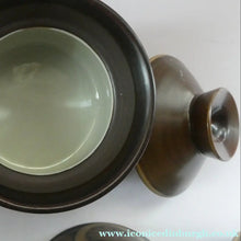 Load image into Gallery viewer, Vintage 1960s DENBY Arabesque FIVE Lidded Soup Bowls by Gill Pemberton
