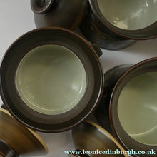 Load image into Gallery viewer, Vintage 1960s DENBY Arabesque FIVE Lidded Soup Bowls by Gill Pemberton
