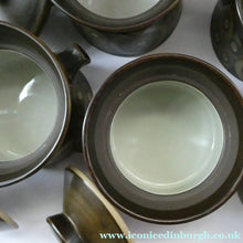 Load image into Gallery viewer, Vintage 1960s DENBY Arabesque FIVE Lidded Soup Bowls by Gill Pemberton
