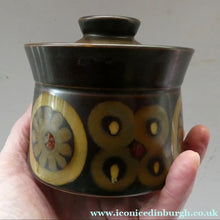 Load image into Gallery viewer, 1960s DENBY Arabesque LARGE Jam Pot or Lidded Sugar Bowl by Gill Pemberton
